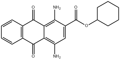 1,4-Diamino-9,10-dihydro-9,10-dioxoanthracene-2-carboxylic acid cyclohexyl ester结构式