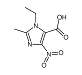1-ethyl-2-methyl-4-nitro-1H-imidazole-5-carboxylic acid structure