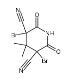 3,5-dibromo-4,4-dimethyl-2,6-dioxo-piperidine-3,5-dicarbonitrile Structure