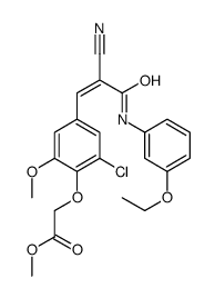 methyl 2-[2-chloro-4-[(Z)-2-cyano-3-(3-ethoxyanilino)-3-oxoprop-1-enyl]-6-methoxyphenoxy]acetate Structure