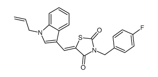 2,4-Thiazolidinedione,3-[(4-fluorophenyl)methyl]-5-[[1-(2-propenyl)-1H-indol-3-yl]methylene]-(9CI) structure