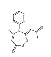 5-methyl-3-(2-oxo-propylidene)-4-p-tolyl-3,4-dihydro-[1,2,4]dithiazepin-7-one结构式