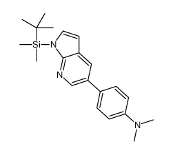 4-[1-[tert-butyl(dimethyl)silyl]pyrrolo[2,3-b]pyridin-5-yl]-N,N-d imethyl-aniline结构式