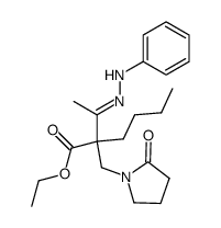 2-(2-Oxo-pyrrolidin-1-ylmethyl)-2-[1-(phenyl-hydrazono)-ethyl]-hexanoic acid ethyl ester Structure