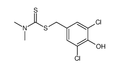 Dimethyl-dithiocarbamic acid 3,5-dichloro-4-hydroxy-benzyl ester Structure