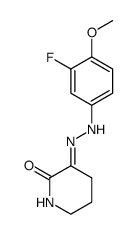 3-[(3-fluoro-4-methoxyphenyl)hydrazinylidene]piperidin-2-one结构式