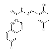 1,3-bis[[(E)-(3-chloro-6-oxo-1-cyclohexa-2,4-dienylidene)methyl]amino]urea Structure