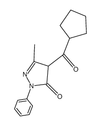 1-phenyl-3-methyl-4-cyclopentylcarbonyl-pyrazol-5-one结构式