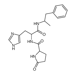 Nα-(5-oxo-prolyl)-histidine 1-methyl-2-phenyl-ethylamide结构式