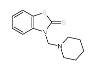 2(3H)-Benzothiazolethione, 3-(1-piperidinylmethyl)-结构式