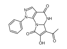 3-Acetyl-3a,4-dihydro-2-hydroxy-8-phenylpyrrolo[1,2-a]pyrazolo[4,3-e]pyrimidine-1,5-dione结构式