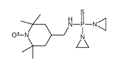 1-Piperidinyloxy, 4-(((bis(1-aziridinyl)phosphinothioyl)amino)methyl)- 2,2,6,6-tetramethyl- structure