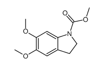 5,6-二甲氧基吲哚啉-1-羧酸甲酯结构式