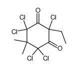 2,4,4,6,6-pentachloro-2-ethyl-5,5-dimethylcyclohexane-1,3-dione Structure