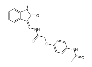 3-(4'-acetamidophenoxyacetylhydrazono)indolin-2-one Structure