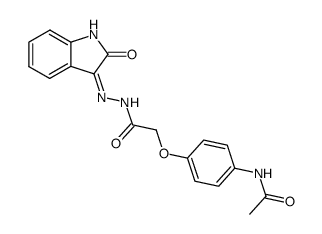 3-(4'-acetamidophenoxyacetylhydrazono)indolin-2-one结构式