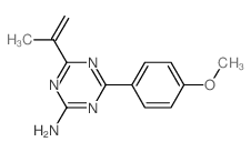 4-(4-methoxyphenyl)-6-prop-1-en-2-yl-1,3,5-triazin-2-amine结构式