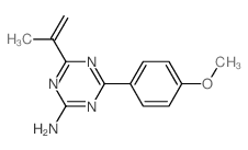 4-(4-methoxyphenyl)-6-prop-1-en-2-yl-1,3,5-triazin-2-amine structure