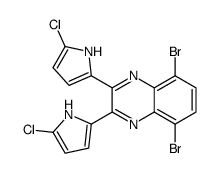 5,8-dibromo-2,3-bis(5-chloro-1H-pyrrol-2-yl)quinoxaline Structure