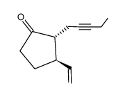 (2R,3R)-2-(pent-2-yn-1-yl)-3-vinylcyclopentan-1-one Structure