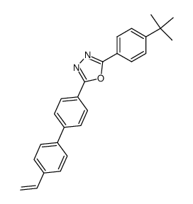 2-[4-(4'-vinylbiphenylyl)]-5-(4-tert-butylphenyl)-1,3,4-oxadiazole结构式