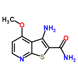 3-Amino-4-methoxythieno[2,3-b]pyridine-2-carboxamide结构式