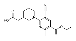 {1-[3-cyano-5-(ethoxycarbonyl)-6-methylpyridin-2-yl]piperidin-3-yl}acetic acid结构式