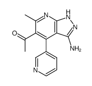 1-(3-amino-6-methyl-4-(pyridin-3-yl)-1H-pyrazolo[3,4-b]pyridin-5-yl)ethanone结构式