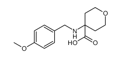 2H-Pyran-4-carboxylic acid, tetrahydro-4-[[(4-methoxyphenyl)methyl]amino]结构式