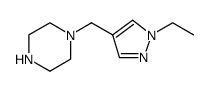 Piperazine, 1-[(1-ethyl-1H-pyrazol-4-yl)methyl] Structure