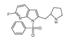 6-氟-1-(苯磺酰基)-2-[(2R)-2-吡咯烷基甲基]-1H-吡咯并[2,3-b]吡啶结构式