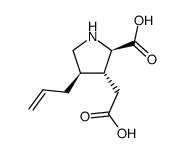 (+-)-(4t-allyl-2t-carboxy-pyrrolidin-3r-yl)-acetic acid结构式