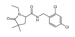 N-[(2,4-dichlorophenyl)methyl]-1-ethyl-4,4-dimethyl-5-oxoprolinamide Structure
