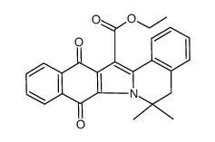 14-ethoxycarbonyl-6,6-dimethyl-5,6-dihydrobenzo[g]naphtho[2,3-b]indolyzine-8,13-dione结构式