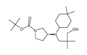 (3S)-1-Boc-3-[(4,4-dimethylcyclohexyl)(3-hydroxy-2,2-dimethylpropyl)amino]pyrrolidine Structure