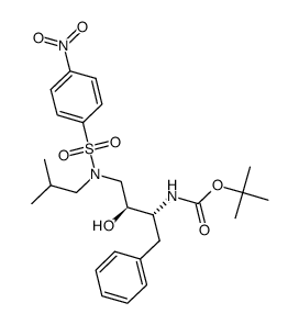 tert-butyl (2R, 3S)-3-hydroxy-4-(N-isobutyl-4-nitrophenylsulfonamido)-1-phenylbutan-2-ylcarbamate Structure