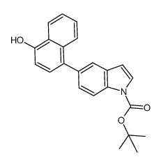tert-butyl 5-(4-hydroxynaphthalen-1-yl)indole-1-carboxylate结构式