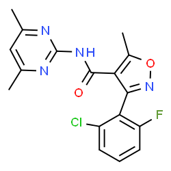 N-(4,6-DIMETHYLPYRIMIDIN-2-YL)(3-(6-CHLORO-2-FLUOROPHENYL)-5-METHYLISOXAZOL-4-YL)FORMAMIDE结构式