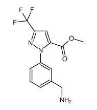 methyl 1-(3-(aminomethyl)phenyl)-3-(trifluoromethyl)-1H-pyrazole-5-carboxylate结构式