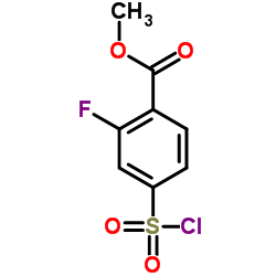 Methyl 4-(chlorosulfonyl)-2-fluorobenzoate结构式