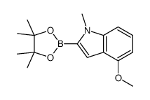 4-methoxy-1-methyl-2-(4,4,5,5-tetramethyl-1,3,2-dioxaborolan-2-yl)indole结构式