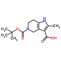 1,4,6,7-四氢-2-甲基-5H-吡咯并[3,2-C]吡啶-3,5-二羧酸5-叔丁酯结构式
