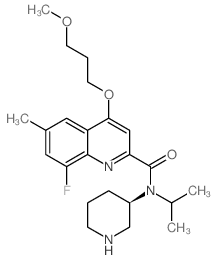 (R)-8-FLUORO-N-ISOPROPYL-4-(3-METHOXYPROPOXY)-6-METHYL-N-(PIPERIDIN-3-YL)QUINOLINE-2-CARBOXAMIDE Structure