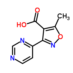 5-methyl-3-pyrimidin-4-yl-isoxazole-4-carboxylic acid结构式