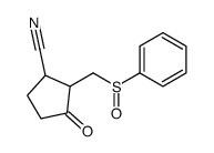 2-(benzenesulfinylmethyl)-3-oxocyclopentane-1-carbonitrile Structure