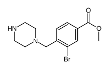 methyl 3-bromo-4-(piperazin-1-ylmethyl)benzoate Structure