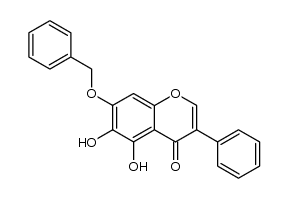 7-benzyloxy-5,6-dihydroxy-3-phenyl-chromen-4-one结构式