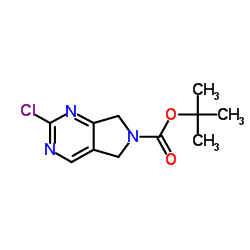 2-氯-5H-吡咯并[3,4-d]嘧啶-6(7h)-羧酸叔丁酯结构式