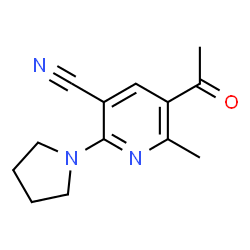 5-Acetyl-6-methyl-2-(1-pyrrolidinyl)nicotinonitrile结构式