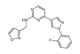 4-[1-(2-Fluorophenyl)-1H-pyrazol-4-yl]-N-(1,2-oxazol-3-ylmethyl)- 2-pyrimidinamine结构式